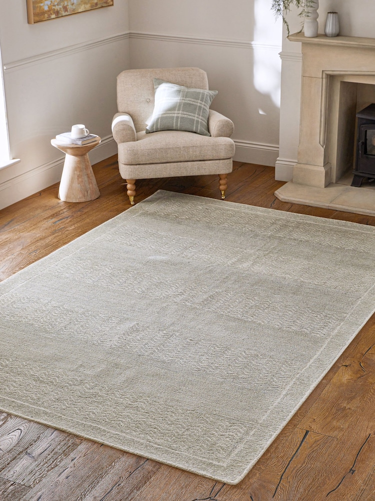 Sage Green Modern Country Rug - Image 1 of 5
