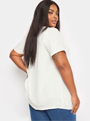 White - Yours Curve Button Front Blouse - Image 3 of 6