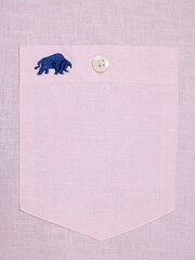 Raging Bull Pink Short Sleeve Classic Linen Shirt - Image 9 of 9