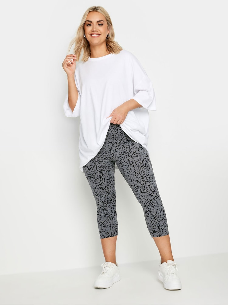 Yours Curve Grey Cropped Leggings 2 Pack - Image 2 of 6