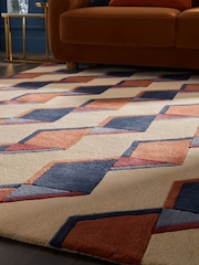 Natural/Rust Brown Geometric Ribbon Rug - Image 2 of 6