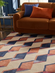 Natural/Rust Brown Geometric Ribbon Rug - Image 3 of 6