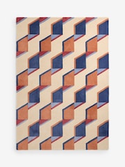 Natural/Rust Brown Geometric Ribbon Rug - Image 6 of 6