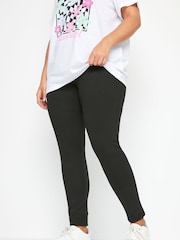 Yours Curve Black Ponte Stretch Trousers - Image 1 of 3
