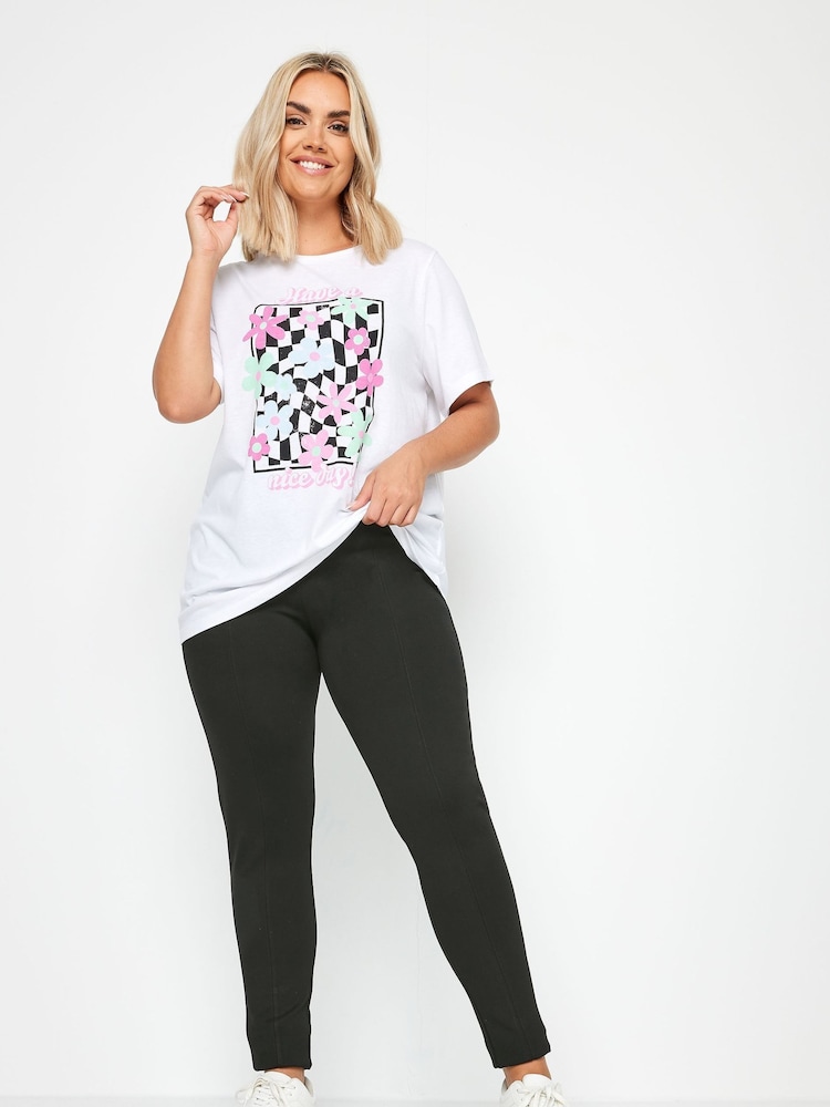 Yours Curve Black Ponte Stretch Trousers - Image 3 of 3
