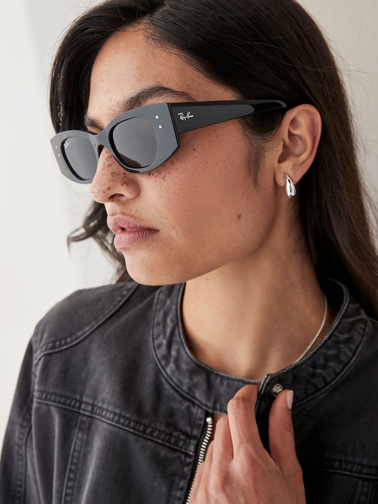 Ray-Ban Kat Rb4427 Irregular Black Sunglasses - Image 1 of 8