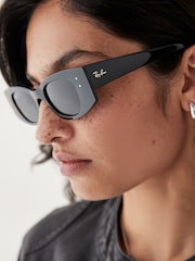 Ray-Ban Kat Rb4427 Irregular Black Sunglasses - Image 2 of 8