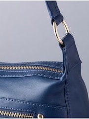 Lakeland Leather Navy Cartmel II Leather Shoulder Bag - Image 5 of 8