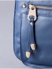 Lakeland Leather Navy Cartmel II Leather Shoulder Bag - Image 7 of 8