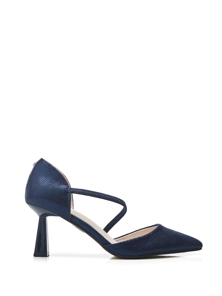 Mornarsko modra - Moda in Pelle Camariya Pointed Set Back čevlji z visoko peto - Slika 1 iz 4