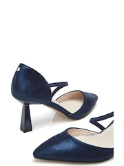 Mornarsko modra - Moda in Pelle Camariya Pointed Set Back čevlji z visoko peto - Slika 4 iz 4