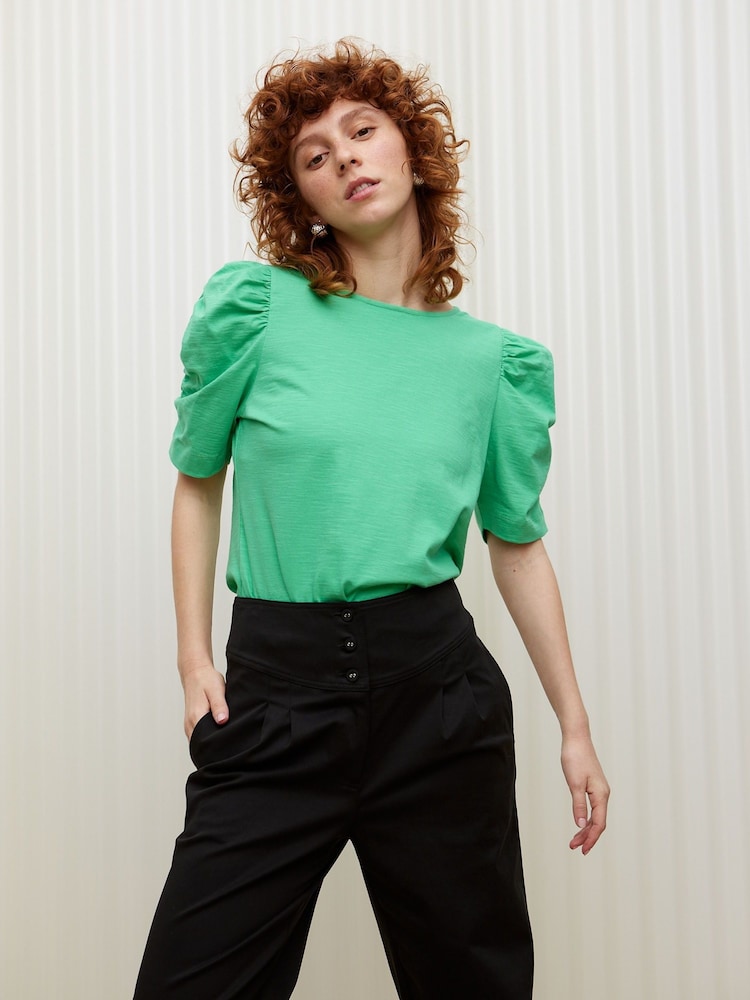 Oliver Bonas Ruched Sleeve Jersey Blouse - Bild 1 von 8 Oliver Bonas Ruched Sleeve Jersey Blouse - Bild 1 von 8