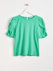 Oliver Bonas Ruched Sleeve Jersey Blouse - Bild 4 von 8