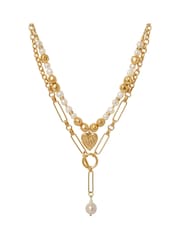 Bibi Bijoux Gold Pearl Elegance Real Pearl Layered Necklace Set - Image 3 of 4