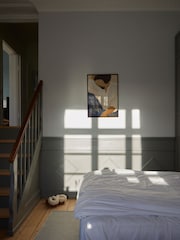Paper Collective White Silent Dreams Framed Wall Art Print in Dark Oak Frame - Image 4 of 4