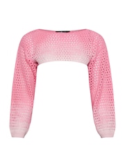 Yours Curve Pink Pink Ombre Crochet Arm Warmer - Image 5 of 5