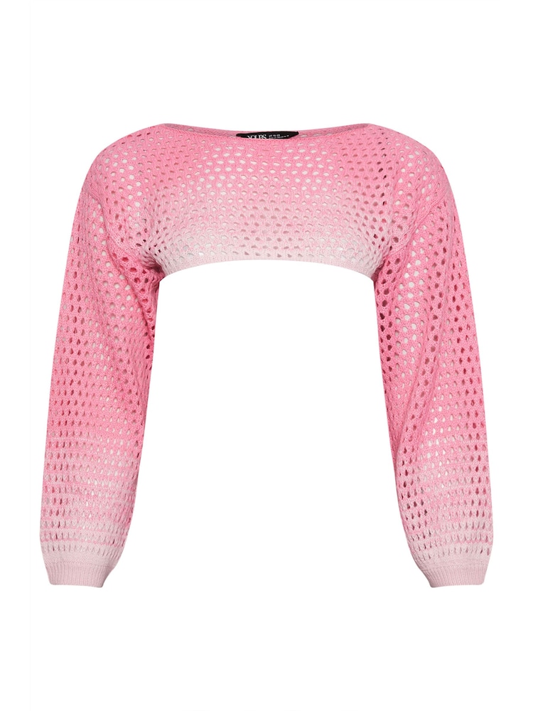 Yours Curve Pink Pink Ombre Crochet Arm Warmer - Image 5 of 5