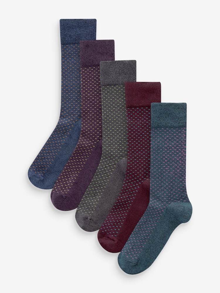 Dash Spot Pattern Smart Socks 5 Pack - Image 1 of 7