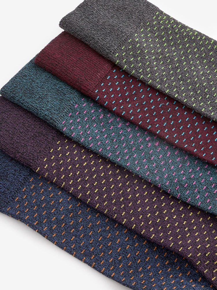 Dash Spot Pattern Smart Socks 5 Pack - Image 7 of 7