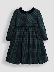 JoJo Maman Bébé Green Check Collar Party Dress - Image 1 of 3