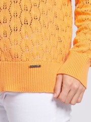 U.S. Polo Assn. Orange Regular Fit Womens Pointelle Knit Jumper - Image 2 of 7