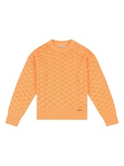 U.S. Polo Assn. Orange Regular Fit Womens Pointelle Knit Jumper - Image 5 of 7