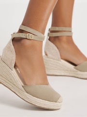 Simply Be Natural Wide Fit Classic Closed Toe Ankle Tie Espadrilles - Image 4 of 4