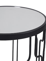 Pacific Black Mirrored Glass and Graphite Metal Round Tables Set of 2 - Image 6 of 6