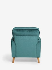 Plush Chenille Teal Blue Walnut Leg Stamford Armchair - Image 8 of 9