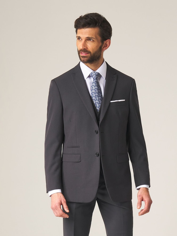 Skopes Dark Grey Tailored Fit Madrid Suit: Jacket - Image 3 of 6