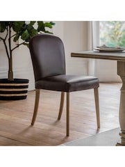 Gallery Home Brown Holland Leather Dining Chairs Set of 2 - Image 1 of 4