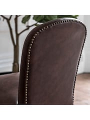 Gallery Home Brown Holland Leather Dining Chairs Set of 2 - Image 2 of 4