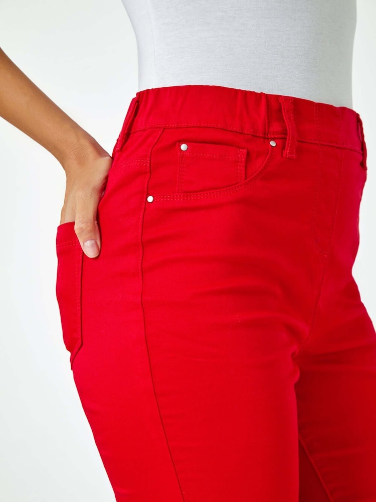 Roman Red Denim Pedal Pusher Stretch Jeggings - Image 5 of 5