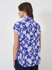 Crew Clothing Blue Printed Short Sleeve Shirt - Image 2 of 4