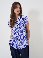 Crew Clothing Blue Printed Short Sleeve Shirt - Image 4 of 4