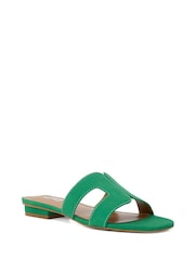 Dune London Green Standard Fit Loupe Smart Slider Sandals - Image 3 of 7