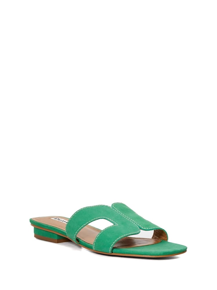 Dune London Green Standard Fit Loupe Smart Slider Sandals - Image 4 of 7