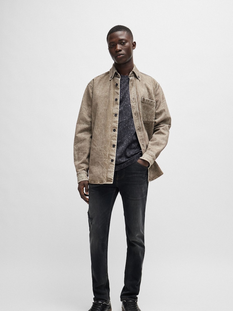 BOSS Grey Light Slim Fit Soft-Motion Denim Jeans - Image 2 of 5