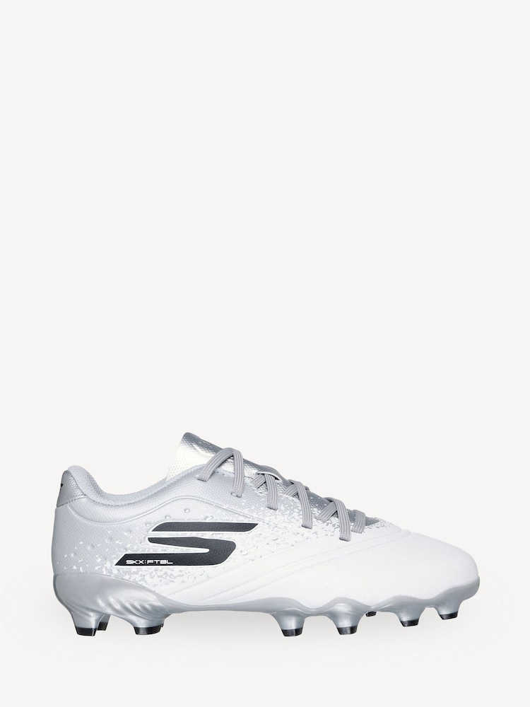 Skechers White / Silver Younger Kids Firm Ground Football Boots - Bild 1 von 5