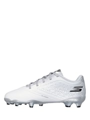 Skechers White / Silver Younger Kids Firm Ground Football Boots - Bild 2 von 5