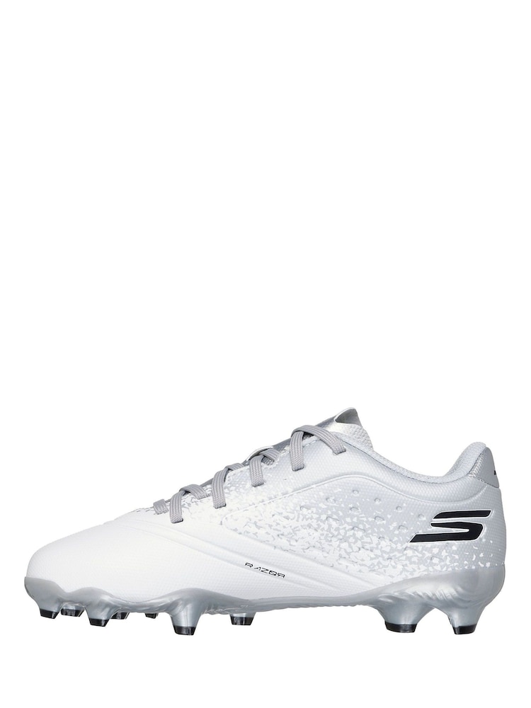 Skechers White / Silver Younger Kids Firm Ground Football Boots - Bild 2 von 5