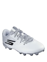 Skechers White / Silver Younger Kids Firm Ground Football Boots - Bild 3 von 5