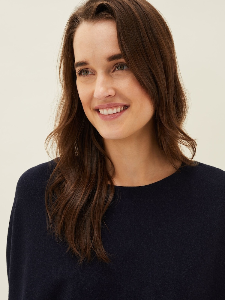 Phase Eight Navy Becca Batwing Knitted Dress - Image 5 of 6