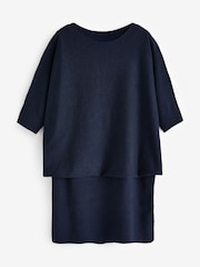 Phase Eight Navy Becca Batwing Knitted Dress - Image 6 of 6