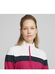 Puma Pink Womens Golf Lightweight Quarter-Zip Top - Image 2 of 5
