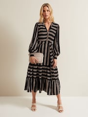 Phase Eight Black Stripe Laura Midaxi Dress - Image 1 of 7
