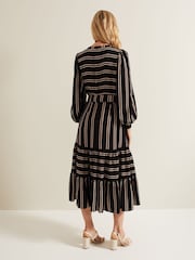 Phase Eight Black Stripe Laura Midaxi Dress - Image 2 of 7