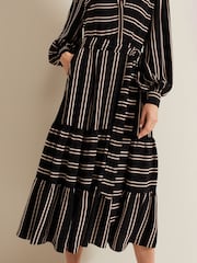 Phase Eight Black Stripe Laura Midaxi Dress - Image 5 of 7