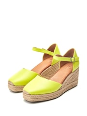 Moda in Pelle Gialla Square Toe Espadrille Wedges - Image 2 of 4
