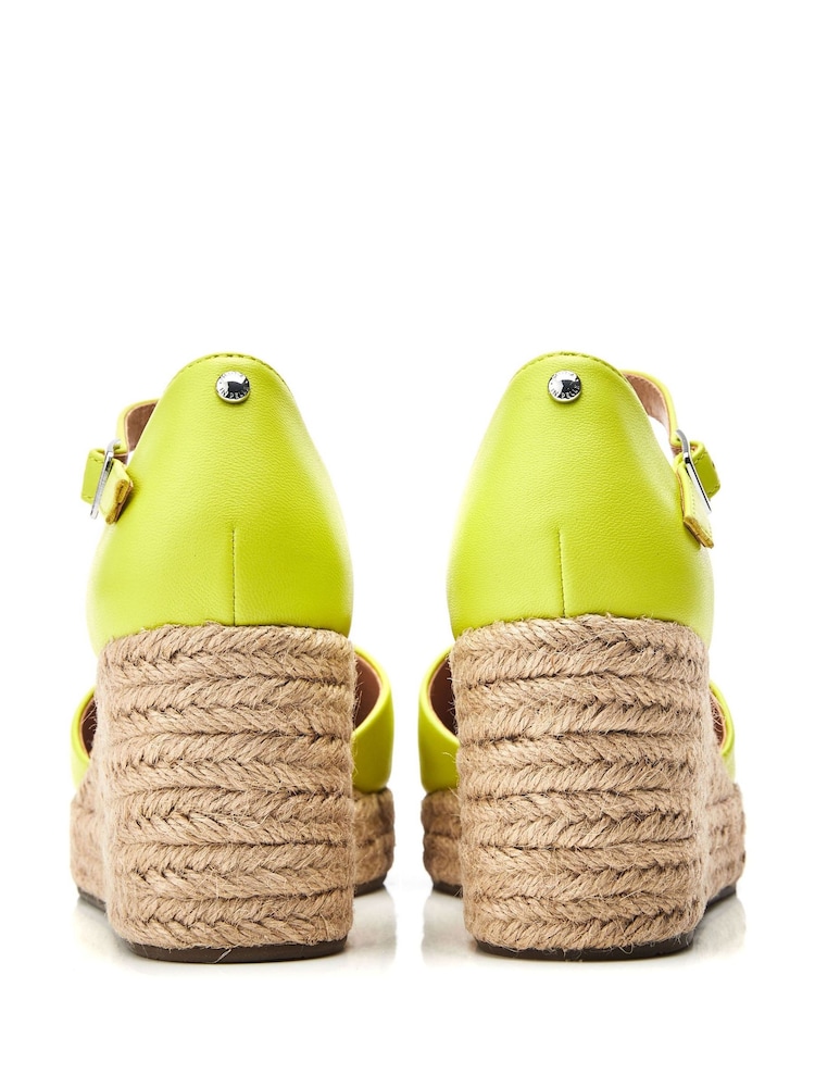 Moda in Pelle Gialla Square Toe Espadrille Wedges - Image 3 of 4